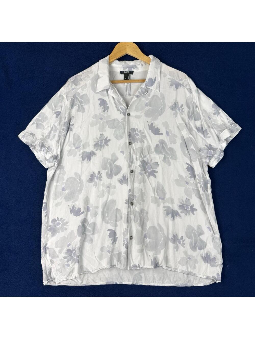 PAIGE Floral Short Sleeve Casual Button Up 100% Rayon Resort Men’s XL Summer